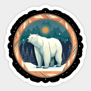 Polar Bear in Ornament, Love Bears Sticker